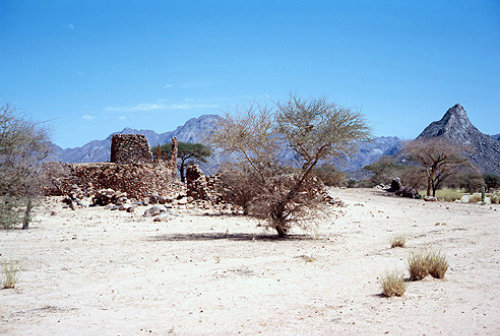 Stone houses in the Air Mountains, Niger, western Africa